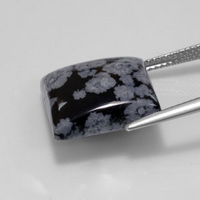 Obsidiana Copo de Nieve Copo de Nieve natural de 10.81 ct, Cuadrado, Opaco