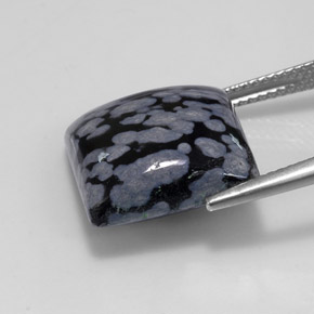 Obsidiana Copo de Nieve Gris-Blanco y negro natural de 11.18 ct, Cuadrado, Opaco