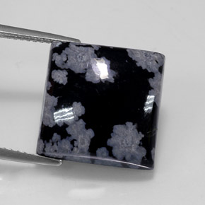 Obsidiana nevada multicolor natural de 12,26 ct, cuadrado, opaco