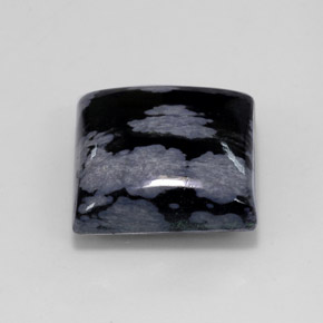 Obsidiana nevada negro natural de 11,19 ct, cuadrado, opaco