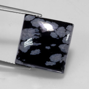 Obsidiana nevada multicolor natural de 11,53 ct, cuadrado, opaco