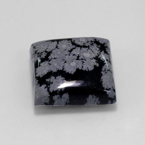 Obsidiana nevada negro natural de 11,84 ct, cuadrado, opaco