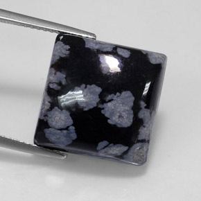 Obsidiana nevada multicolor natural de 11,46 ct, cuadrado, opaco