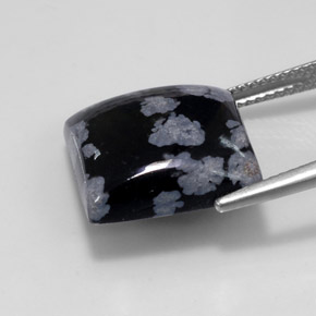 Obsidiana nevada multicolor natural de 11,46 ct, cuadrado, opaco