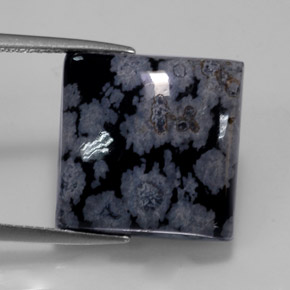 Obsidiana nevada multicolor natural de 11,21 ct, cuadrado, opaco