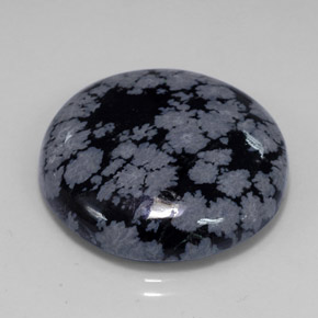 Obsidiana Copo de Nieve Copo de Nieve natural de 26.75 ct, Corte Redondo, Opaco