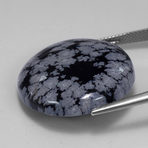 Obsidiana Copo de Nieve Copo de Nieve natural de 26.75 ct, Corte Redondo, Opaco