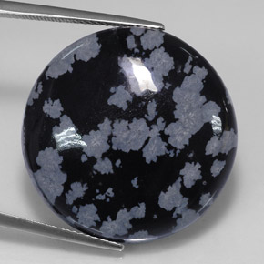 Obsidiana nevada multicolor natural de 27,65 ct, corte redondo, opaco
