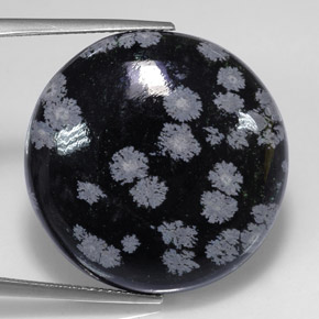 Obsidiana nevada multicolor natural de 25,71 ct, corte redondo, opaco