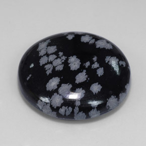 Obsidiana nevada negro natural de 25,36 ct, corte redondo, opaco