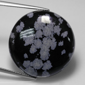 Obsidiana nevada multicolor natural de 26,71 ct, corte redondo, opaco