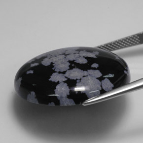 Obsidiana nevada multicolor natural de 26,71 ct, corte redondo, opaco