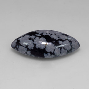 Obsidiana Copo de Nieve Gris-Blanco y negro natural de 9.87 ct, Marquesa, Opaco