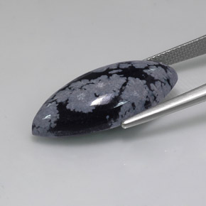 Obsidiana Copo de Nieve Gris-Blanco y negro natural de 9.87 ct, Marquesa, Opaco