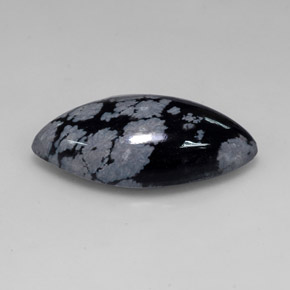 Obsidiana Copo de Nieve Blanco oscuro natural de 10.55 ct, Marquesa, Opaco