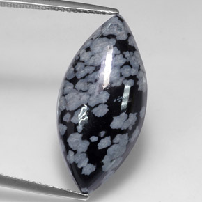 Obsidiana nevada negro natural de 10,14 ct, marquesa, opaco