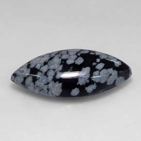 Obsidiana nevada negro natural de 10,14 ct, marquesa, opaco