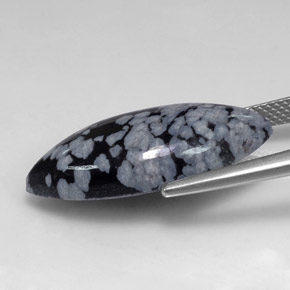 Obsidiana nevada negro natural de 10,14 ct, marquesa, opaco