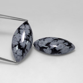 Gemas de Obsidiana Copo de Nieve Gris-Blanco y negro natural de  ct, Marquesa, Opaco