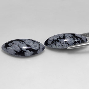 Gemas de Obsidiana Copo de Nieve Gris-Blanco y negro natural de  ct, Marquesa, Opaco