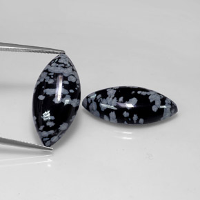 Gemas de obsidiana nevada multicolor natural de  ct, marquesa, opaco