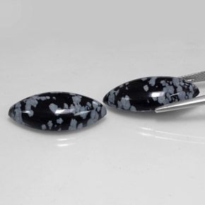 Gemas de obsidiana nevada multicolor natural de  ct, marquesa, opaco