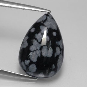 Obsidiana nevada multicolor natural de 6,26 ct, en forma de pera, opaco