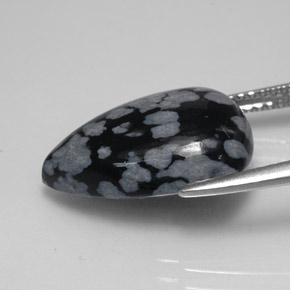 Obsidiana nevada multicolor natural de 6,26 ct, en forma de pera, opaco
