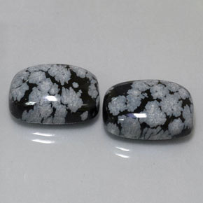 Gemas de obsidiana nevada multicolor natural de  ct, corte cojín, opaco