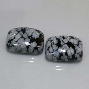 Gemas de obsidiana nevada multicolor natural de  ct, corte cojín, opaco