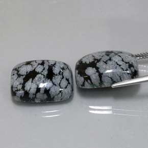 Gemas de obsidiana nevada multicolor natural de  ct, corte cojín, opaco