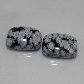 Gemas de obsidiana nevada multicolor natural de  ct, corte cojín, opaco