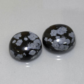 Gemas de obsidiana nevada multicolor natural de  ct, corte redondo, opaco