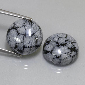 Gemas de obsidiana nevada multicolor natural de  ct, corte redondo, opaco