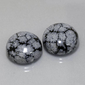 Gemas de obsidiana nevada multicolor natural de  ct, corte redondo, opaco