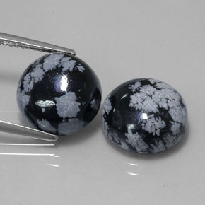 Gemas de obsidiana nevada multicolor natural de  ct, corte redondo, opaco