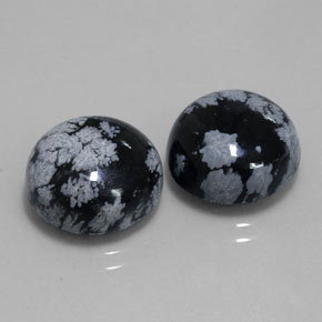 Gemas de obsidiana nevada multicolor natural de  ct, corte redondo, opaco