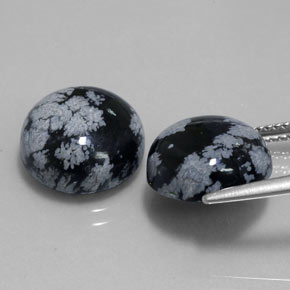 Gemas de obsidiana nevada multicolor natural de  ct, corte redondo, opaco