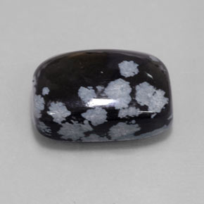 Obsidiana nevada negro natural de 12,25 ct, corte cojín, opaco