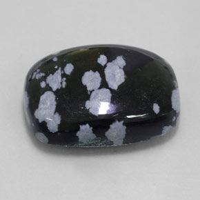 Obsidiana nevada negro natural de 14,24 ct, corte cojín, opaco