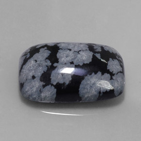 Obsidiana Copo de Nieve Gris-Blanco y negro natural de 10.02 ct, Corte Cojín, Opaco