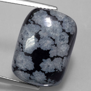 Obsidiana nevada negro natural de 11,41 ct, corte cojín, opaco