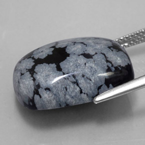 Obsidiana nevada negro natural de 11,41 ct, corte cojín, opaco