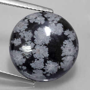 Obsidiana nevada multicolor natural de 7,31 ct, corte redondo, opaco