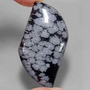 Obsidiana nevada negro natural de 49,62 ct, forma elegante, opaco