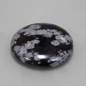 Obsidiana nevada negro natural de 25,93 ct, corte redondo, opaco