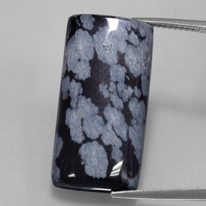 Obsidiana nevada negro natural de 15,68 ct, baguette, opaco