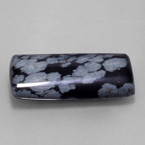 Obsidiana nevada negro natural de 15,68 ct, baguette, opaco