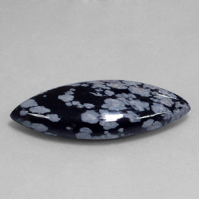 Obsidiana nevada negro natural de 19,40 ct, marquesa, opaco