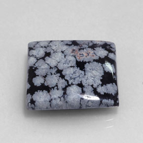Obsidiana nevada negro natural de 16,12 ct, cuadrado, opaco